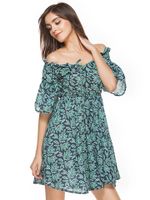 Sexy Off-Shoulder Green Printed Dresses For Women