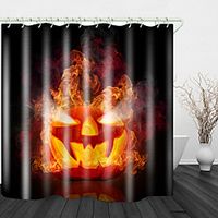 Halloween Flame Pumpkin Digital Printing Shower Curtain English Green Leaf Digital Printing Shower Curtain Shower Curtains amp; Hooks Modern Polyester New Design miniinthebox - thumbnail