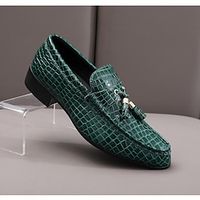 Men's Loafers  Slip-Ons Formal Shoes Dress Shoes Tassel Shoes Casual British Christmas Xmas PU Comfortable Slip Resistant Loafer Black White Red Spring Fall miniinthebox - thumbnail