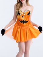 Halloween Pumpkin Printed Mini Dress