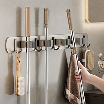 Mop Wall Hanging Clip Rack  Hook, Balcony, Bathroom Buckle, Fixed Broom, Storage Rack Lightinthebox