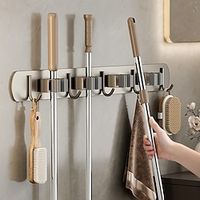 Mop Wall Hanging Clip Rack  Hook, Balcony, Bathroom Buckle, Fixed Broom, Storage Rack Lightinthebox - thumbnail