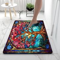 The Tree of Life Bathroom Deco Diatomaceous Earth Bath Mat Xmas Soft Mat Rubber Anti-Slip Fast Dry Super Absorbent Thin Bathroom Mat for Under Door - Bathroom Floor Mat Rug Bathtub Front Shower Mat Sink Lightinthebox - thumbnail