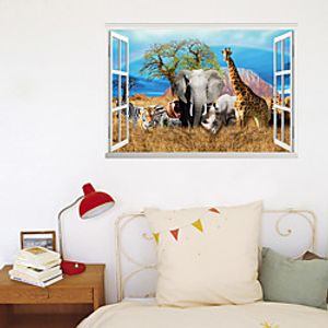3D Animals Wall Stickers Bedroom Stair Removable Pre-pasted PVC Home Decoration Wall Decal 1pc miniinthebox