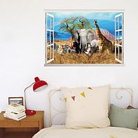 3D Animals Wall Stickers Bedroom Stair Removable Pre-pasted PVC Home Decoration Wall Decal 1pc miniinthebox - thumbnail