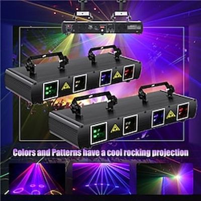 Mini Four Holes Laser Stage Effect Lighting 7CH DMX Sound Control for DJ Bar Club Party Show Christmas Lightinthebox