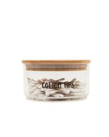 Little Storage 450ML Large Round Stackable Glass Jar with Bamboo Lid