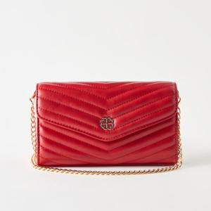 Sasha Quilted Crossbody Bag with Metallic Chain Strap