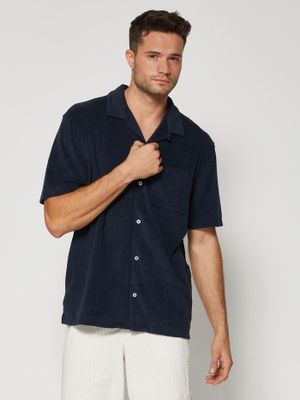 Towel Terry Button-Front Shirt Towel Terry Button-Front Shirt