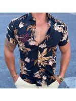 Slim-fit Floral Print Short-sleeved Shirt