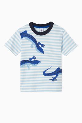 Striped Printed T-shirt in Cotton Striped Printed T-shirt in Cotton