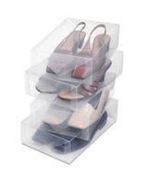 Whitmor Clear Women Shoe Boxes Small Set of 4 Pieces Whitmor Clear Women Shoe Boxes Small Set of 4 Pieces