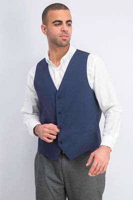 Mens Stretch Performance Solid Slim-Fit Vest Medium Blue Mens Stretch Performance Solid Slim-Fit Vest Medium Blue