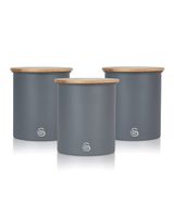 Swan Canisters Set of 3 Slate Grey