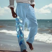 Carefree Interlude X Joshua Jo Men's School of Fish Printed Vacation Beach Waist Elasticity Pantsants Lightinthebox