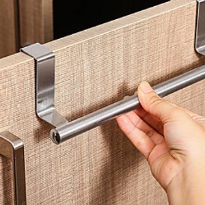 Towel Rack Over Door Bar Hanging Holder Stainless Steel Bathroom Kitchen Cabinet Rag Shelf Hanger Lightinthebox