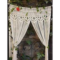 Boho Curtains Natural Blended Curtain Panels for Living Room/Light Reducing Linen Sheer Curtain Panels Set Nickel Grommet Window Panels, Natural miniinthebox - thumbnail