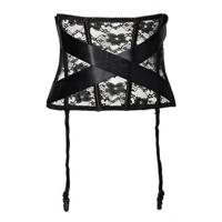 Women Sexy See Through Lace Corsets Floral Waist Shaper Cincher Garter Belts Bustier