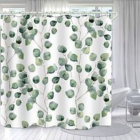 Plant Foliage Art Digital Printing Shower Curtain Shower Curtains  Hooks Modern Polyester New Design miniinthebox - thumbnail