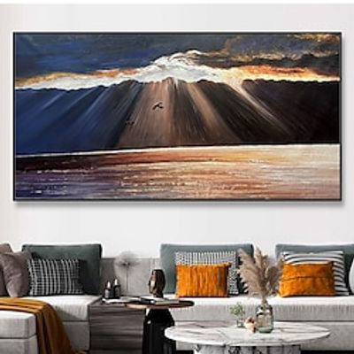 Mintura Handmade Abstract Seascape Oil Paintings On Canvas Wall Art Decoration Modern Picture For Home Decor Rolled Frameless Unstretched Painting miniinthebox
