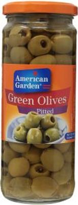 American Garden Green Olives Pitted 212gm (717273701762)