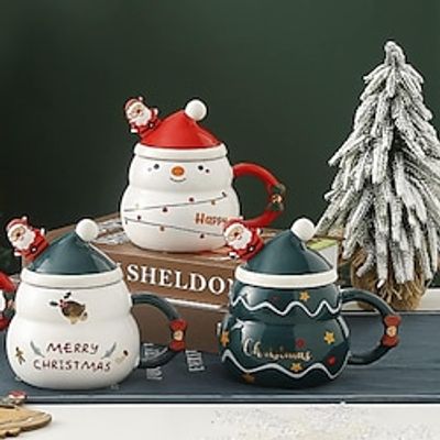 Christmas Coffee Mug with Lid and Spoon Ceramics Cute Mug Santa Snowman Elk Christmas Tree Mugs Christmas Gift Mug for Women Kids (Christmas Tree Mug) miniinthebox Christmas Coffee Mug with Lid and Spoon Ceramics Cute Mug Santa Snowman Elk Christmas Tree Mugs Christmas Gift Mug for Women Kids (Christmas Tree Mug) miniinthebox