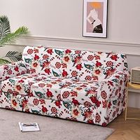Floral Printed Stretch Couch Seat Cover for 3 Cushion Couch Sofa 4 Pieces Stretch Sofa Covers Removable Washable Soft Spandex Furniture Protector Anti Slip Dogs miniinthebox - thumbnail