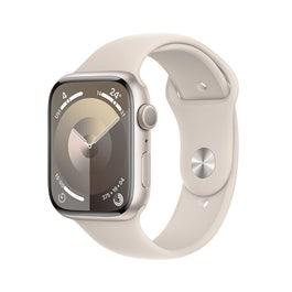 Apple Watch Series 9 GPS 45mm Starlight Aluminium Case with Starlight Sport Band - Small/Medium (MR963QA/A)