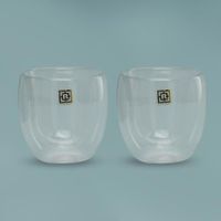 Royalford 2pc Double Wall Cup Set 250ml-(CLEAR)-(RF10525)