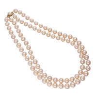 Sri Jagdamba Pearls 2 Line Knoted Oval Pearl Set - JPJUN-20-183