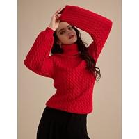 Stylish Cable Knit Turtleneck Sweater