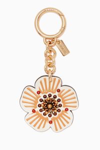 Willow Tea Rose Bag Charm in Leather