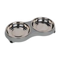 Pawsitiv 4 Paw Cat Dish Dinner Set Bowls Medium - Grey