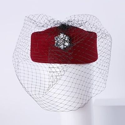 Hats 100% Wool Beret Hat Fedora Hat Tea Party Cocktail Elegant Wedding With Rhinestone Pure Color Headpiece Headwear Lightinthebox