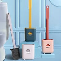 Silicone Toilet Brush Wc cleaner Toilet Brush with Holder Flat Head Flexible Soft Bristles Brush Bathroom Accessory Gap Cleaning Bring a pair of latex gloves miniinthebox Silicone Toilet Brush Wc cleaner Toilet Brush with Holder Flat Head Flexible Soft Bristles Brush Bathroom Accessory Gap Cleaning Bring a pair of latex gloves miniinthebox
