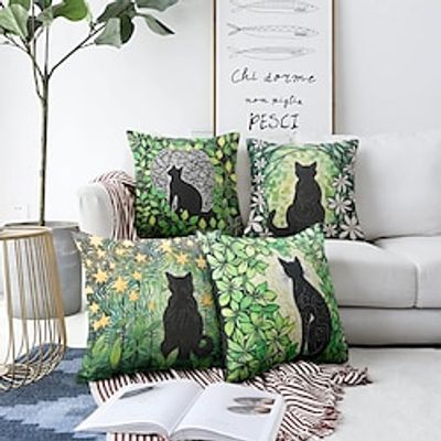 1 pcs Polyester Pillow Cover, Animal Cartoon Modern Square Zipper Traditional Classic Lightinthebox