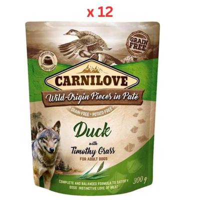 Carnilove Duck With Timothy Grass For Adult Dogs (Wet Food Pouches) 12x300g