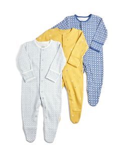 Pack of 3 Printed Sleepsuits