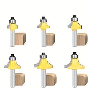 6pcs Angle Cutter With Shank 8 Mm, Drill With Bearing, Fillet Knife, Inverted R-angle, Cutter, Woodworking Tool Lightinthebox