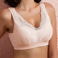 Breathable Massage Lace-trim Soft Wireless Yoga Vest Bra