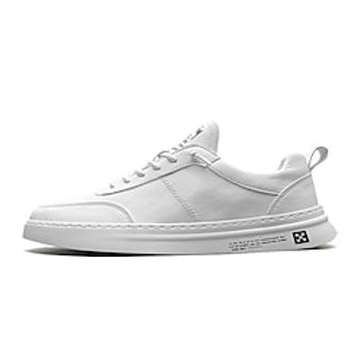 Men's Sneakers British Style Plaid Shoes Business Daily Walking Shoes Leather Waterproof Breathable Almond Black White Spring Fall miniinthebox