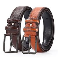 Men's Faux Leather Belt Black Camel Faux Leather Stylish Casual Classic Plain Daily Vacation Going out miniinthebox - thumbnail