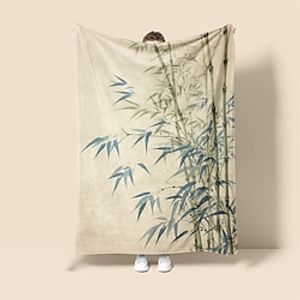 Chinese Style Bamboo Pattern Pattern Flannel Throw Blankets Warm All Seasons Room Decoration Gifts Home Decor Lightinthebox