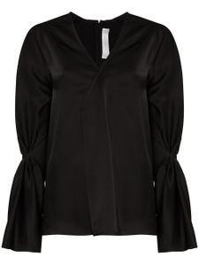 Victoria Beckham pleated V-neck blouse - Black