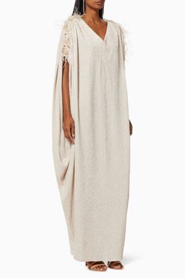 Kaftan with Feather Embroidery Kaftan with Feather Embroidery
