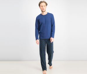 Mens 2 Piece Pajama Set  Navy/Hunter