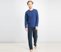 Mens 2 Piece Pajama Set  Navy/Hunter - thumbnail