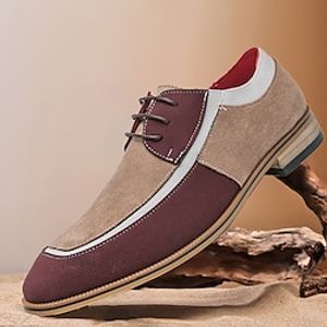 Men's Oxfords Formal Shoes Walking Business Casual Daily Office  Career Plush Lace-up Blue Brown Gray Color Block Spring Fall Lightinthebox