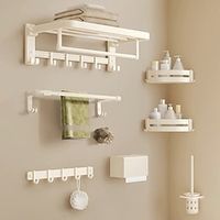 Toilet Paper Holder  Robe Hook  Bathroom Shelf Creative  Multifunction Contemporary  Modern Aluminum 1PC - Bathroom Single  Double  1-Towel Bar Wall Mounted Lightinthebox - thumbnail