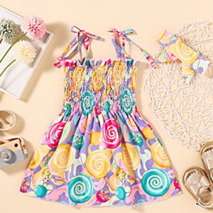 Baby Girls' Basic Floral Print Sleeveless Dress White Red Yellow miniinthebox